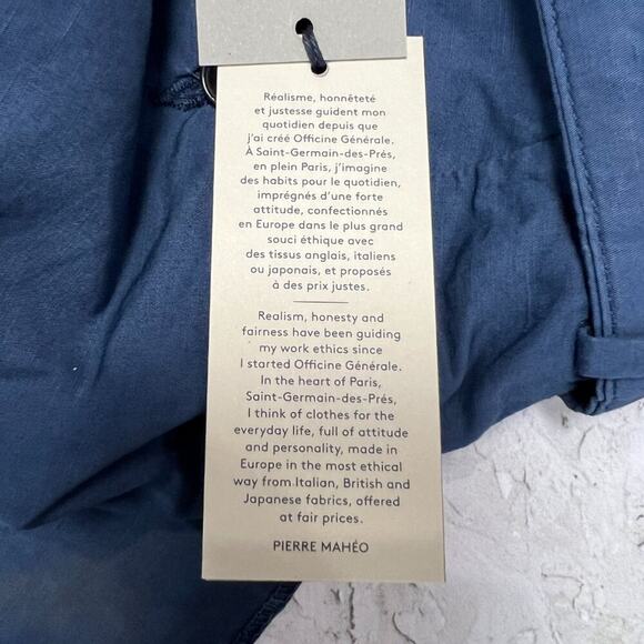 NEW Officine Generale Paul Pant SIZE 50 US 33 Unhemmed Navy Linen Trousers NWT - Picture 15 of 15